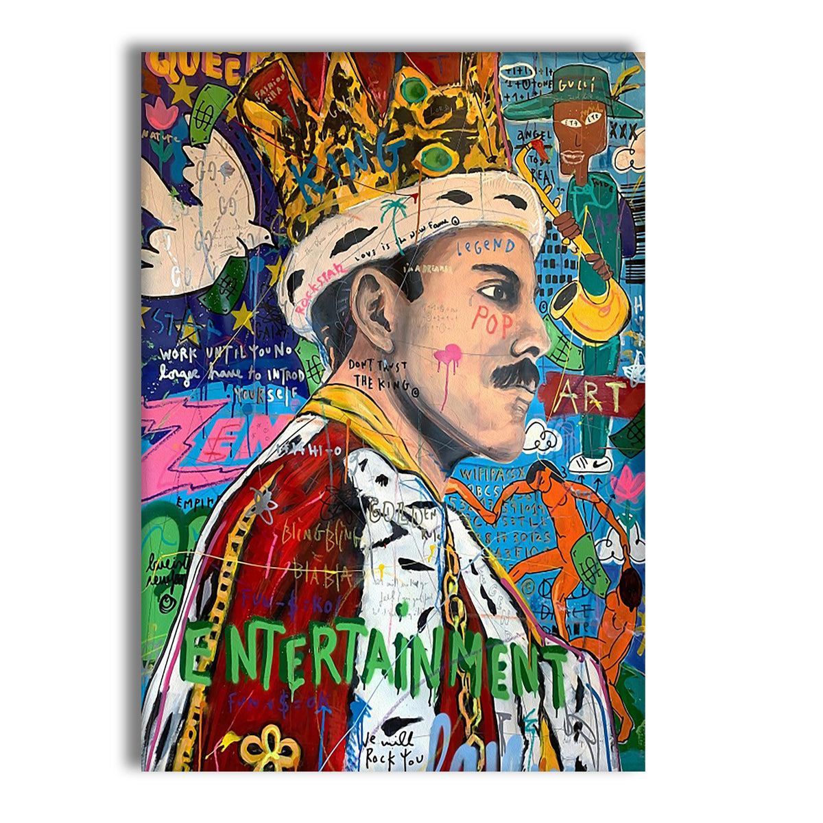 Freddy the King -  Quadro Canvas Contemporaneo su telaio in legno (Copia) - PlastiWood (23992043)