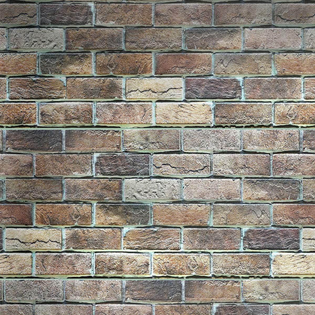 BORGO ITALIANO pannello finto mattone In EPS Resinato ruvido Misura 100x50 Cm Spessore 2 Cm - RETAIL BOX da 10 pannelli (sviluppano 5 MQ) - PlastiWood