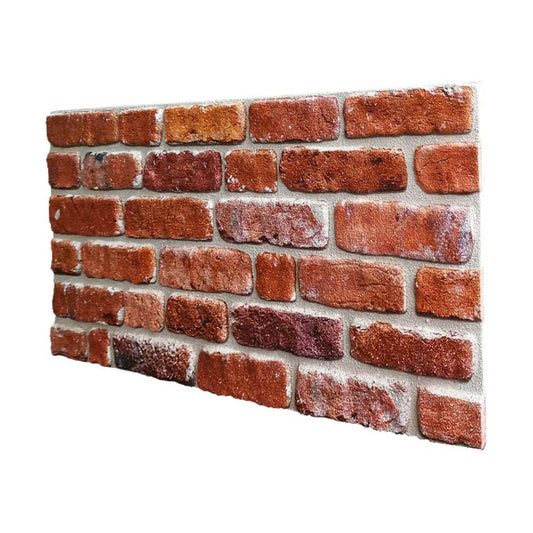 FOCOLARE - pannello finto mattone in EPS Resinato Misura 100x50 Cm spessore 2 cm - RETAIL BOX da 10 pannelli (sviluppano 5 MQ) - PlastiWood