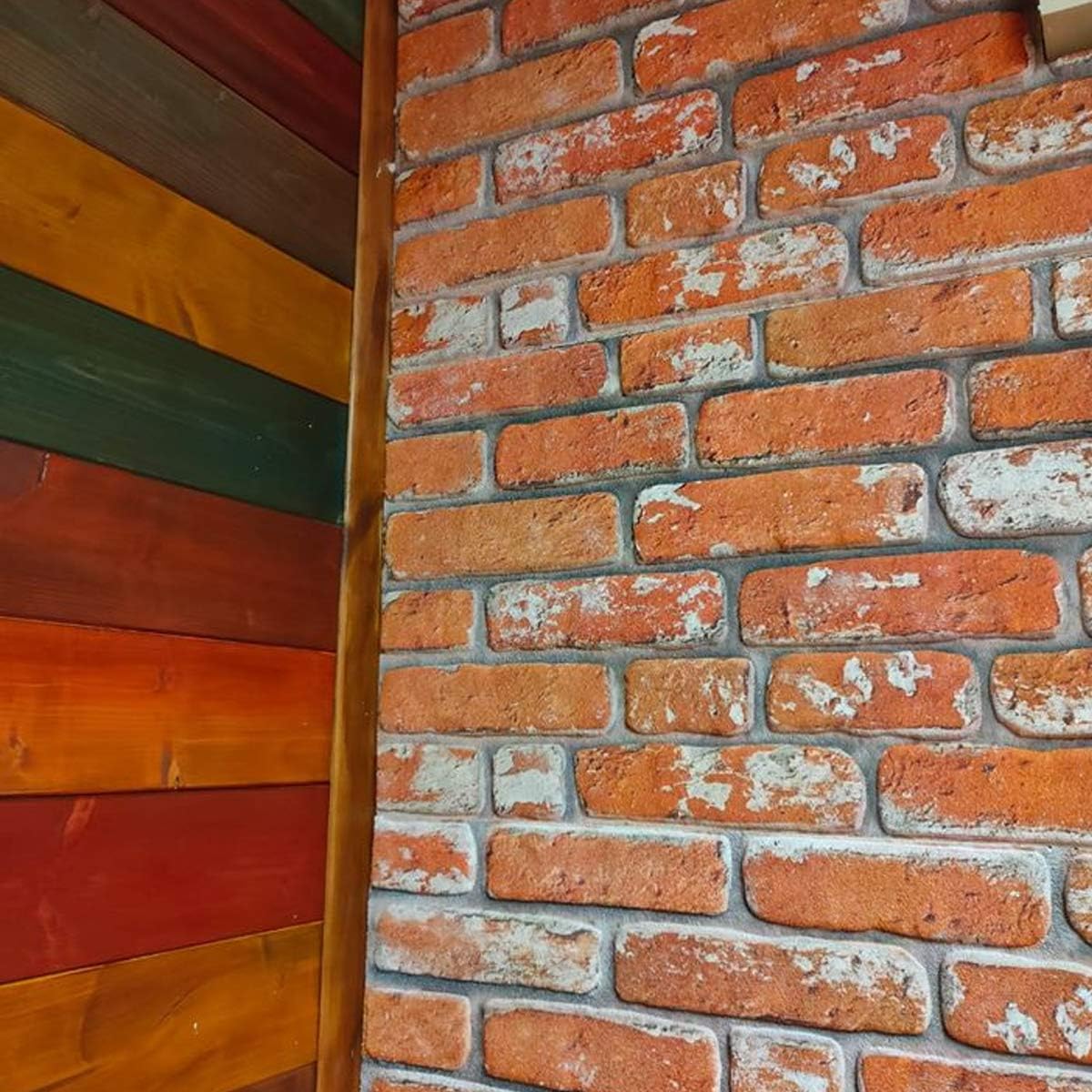 MATTONCINO CLASSIC pannello finto mattone in EPS Resinato Misura 100x50 Cm spessore 2 cm - RETAIL BOX da 10 pannelli (sviluppano 5 MQ) - PlastiWood