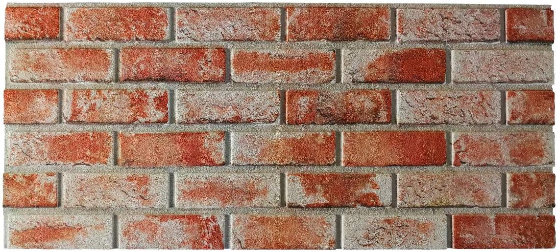 MATTONCINO ROSSO pannello finto mattone in EPS Resinato Misura 100x50 Cm spessore 2 cm - RETAIL BOX da 10 pannelli (sviluppano 5 MQ) - PlastiWood