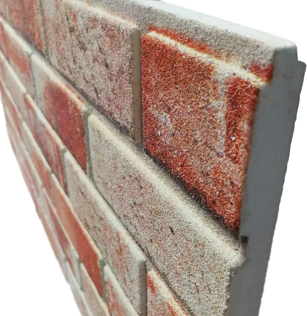 MATTONCINO ROSSO pannello finto mattone in EPS Resinato Misura 100x50 Cm spessore 2 cm - RETAIL BOX da 10 pannelli (sviluppano 5 MQ) - PlastiWood
