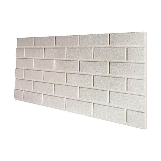 Pannello finto mattone BIANCO In EPS Resinato Misura 100x50 Cm Spessore 2 Cm - RETAIL BOX da 10 pannelli (sviluppano 5 MQ) - PlastiWood