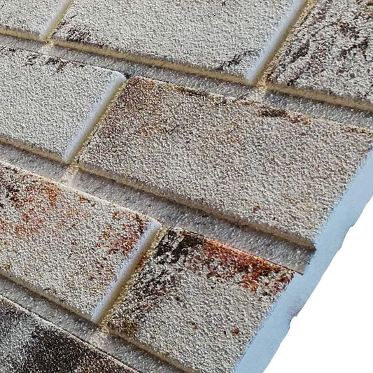 MURALES Pannello finto mattone in EPS Resinato finitura ruvida Misura 100x50 Cm spessore 2 cm - RETAIL BOX da 10 pannelli (sviluppano 5 MQ) - PlastiWood