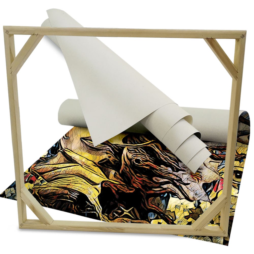 ABSTRACT 1101 - Quadro Canvas su telaio in legno - PlastiWood (14552048)