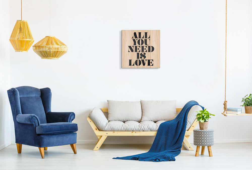 ALL YOU NEED IS LOVE - Quadro arredo LASERCUT composito Legno e PVC - PlastiWood (14552308)