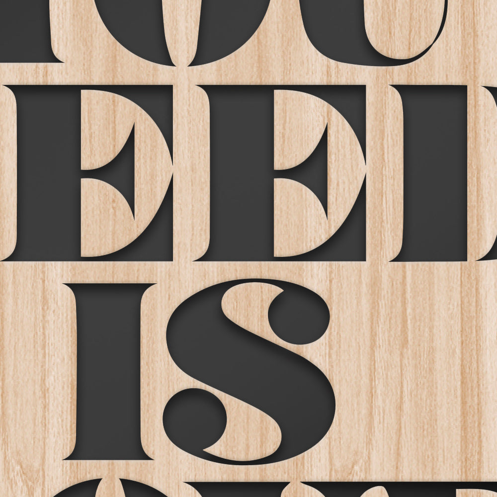 ALL YOU NEED IS LOVE - Quadro arredo LASERCUT composito Legno e PVC - PlastiWood (14552309)
