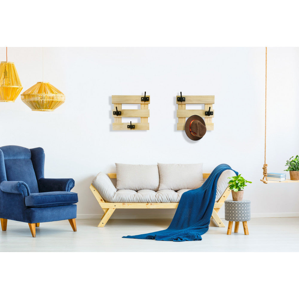 APPENDIABITI In Legno Con Ganci Sfalsati In PVC Neri - PlastiWood (14552459)