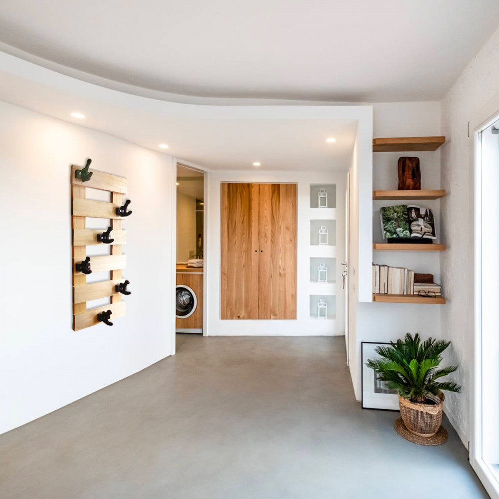 APPENDIABITI In Legno Con Ganci Sfalsati In PVC Neri - PlastiWood (14552460)