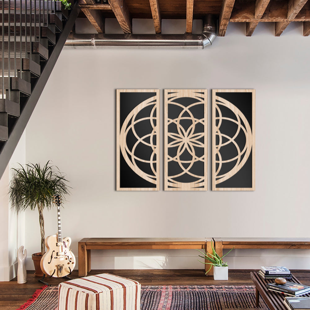 ATOMO 100x70 cm- Quadro arredo LASERCUT composito Legno e PVC - PlastiWood (14552531)