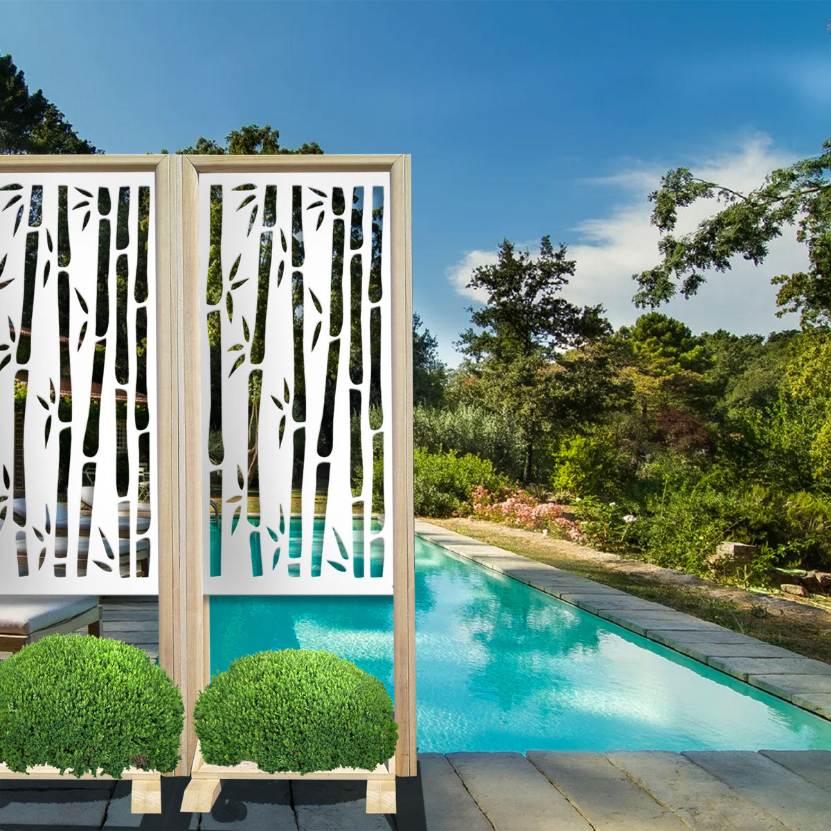 BAMBU - Separè - Paravento modulabile - 70x190cm - in Legno e PVC - PlastiWood (14552669)