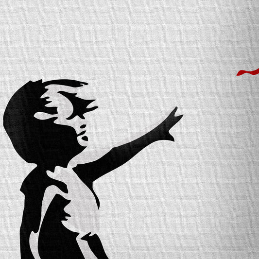 Banksy - Girl with Balloon - Quadro Canvas su telaio in legno - PlastiWood (14552684)