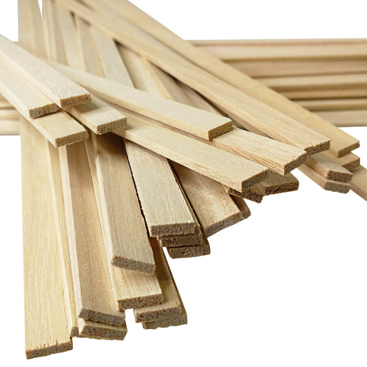 BASTONCINO RETTANGOLARE - 80pz Per Bricolage - Modellismo - Ultraleggero - 9X2X400mm - PlastiWood (14552707)