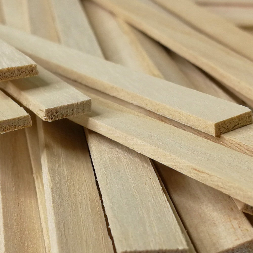 BASTONCINO RETTANGOLARE - 80pz Per Bricolage - Modellismo - Ultraleggero - 9X2X400mm - PlastiWood (14552709)