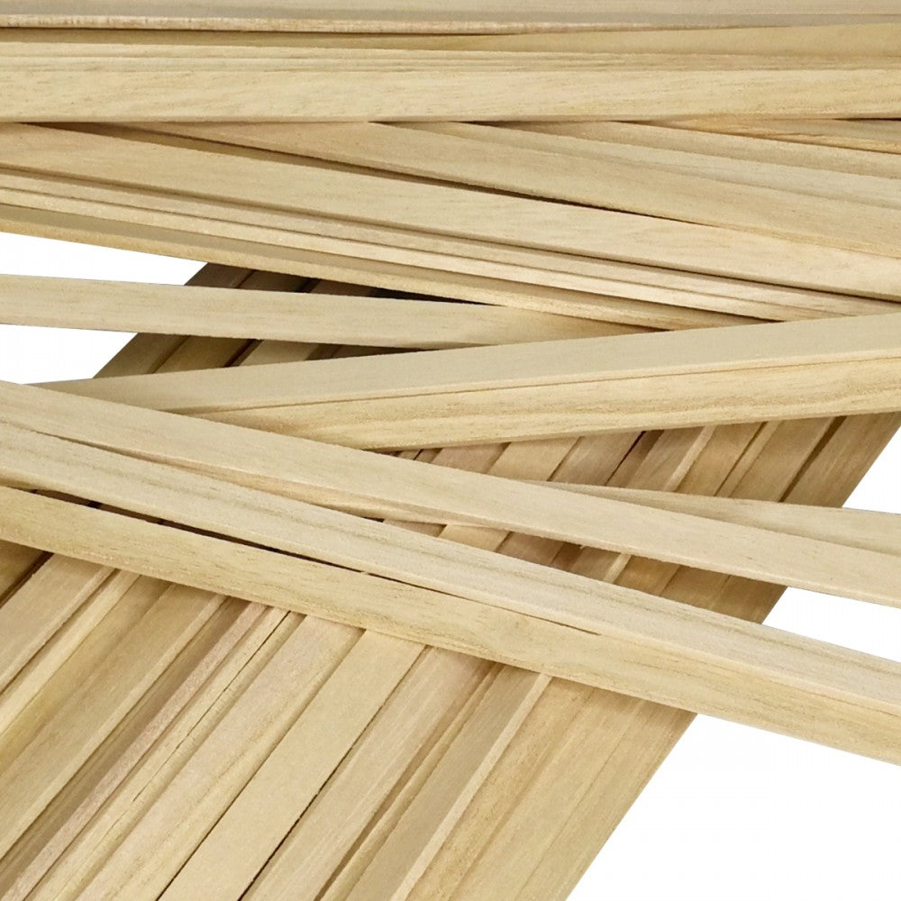 BASTONCINO RETTANGOLARE - 80pz Per Bricolage - Modellismo - Ultraleggero - 9X2X400mm - PlastiWood (14552710)