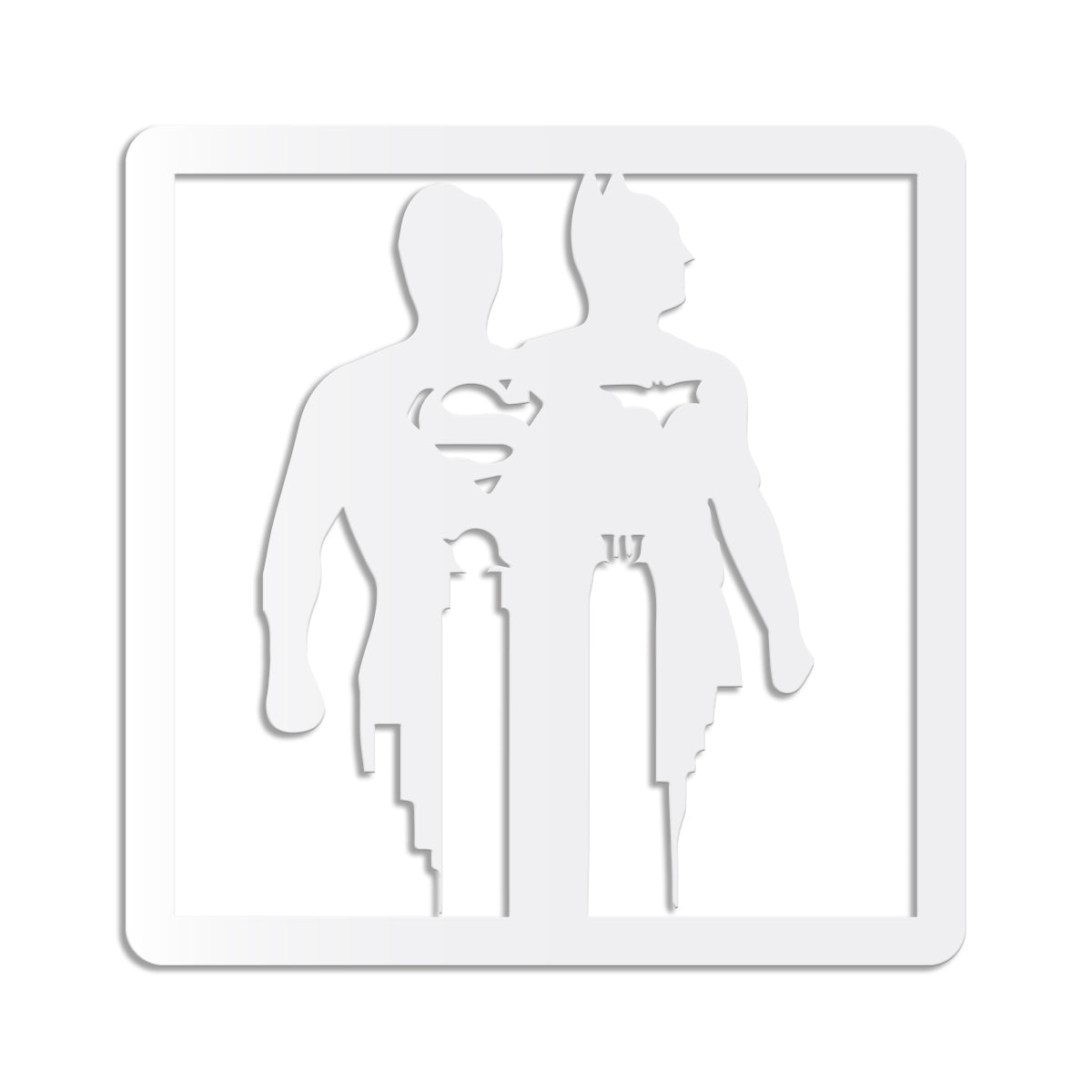 BATMAN & SUPERMAN - Quadro moderno in pvc solido 48 x 48cm - PlastiWood (14552720)