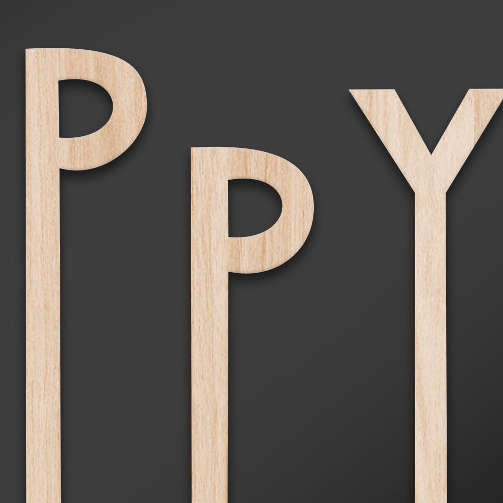 BE HAPPY - Quadro arredo LASERCUT composito Legno e PVC - PlastiWood (14552743)
