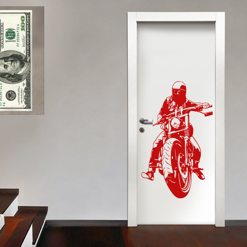 BIKER - Adesivo murale wall sticker in vinile 55x90 cm - PlastiWood (14552796)