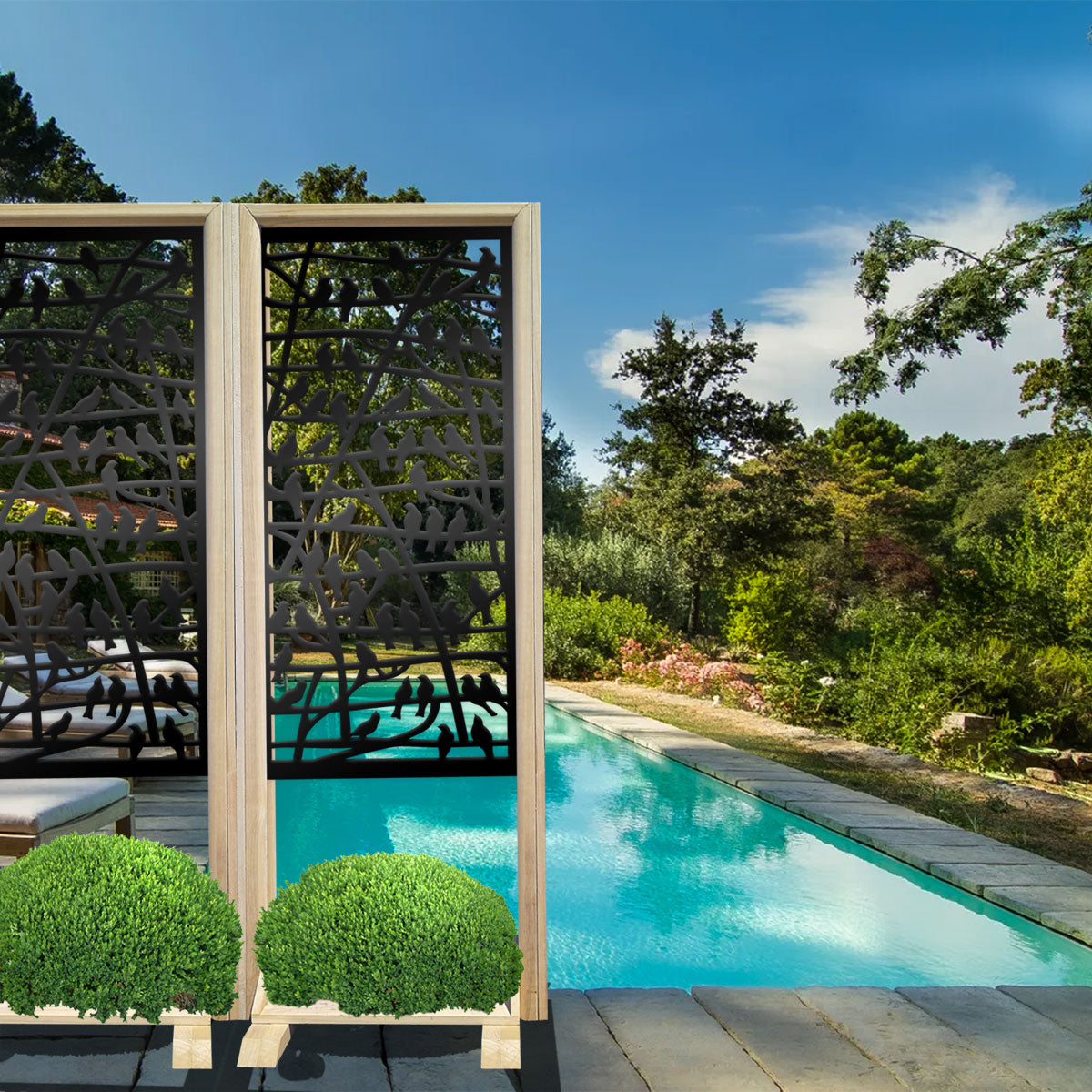 BIRDS - Separè - Paravento modulabile - 70x190cm - in Legno e PVC - PlastiWood (14552832)