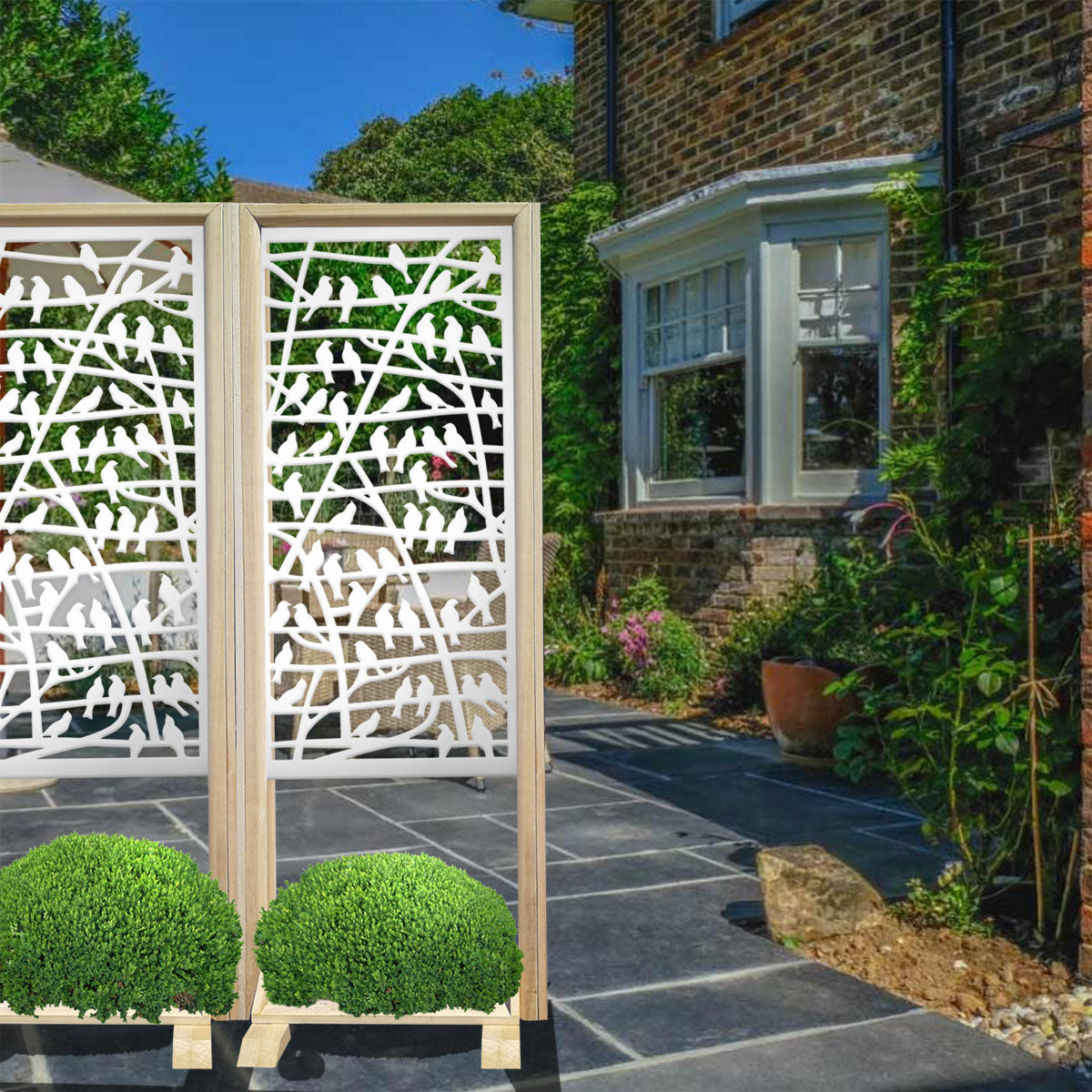 BIRDS - Separè - Paravento modulabile - 70x190cm - in Legno e PVC - PlastiWood (14552833)