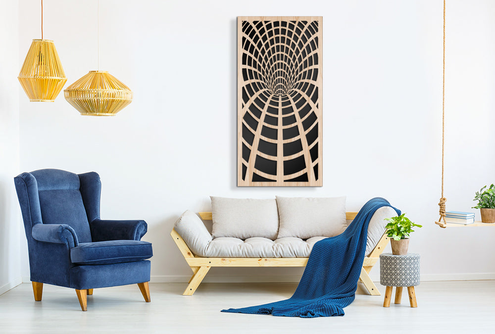BLACK HOLE - Quadro arredo LASERCUT composito Legno e PVC - PlastiWood (14552873)