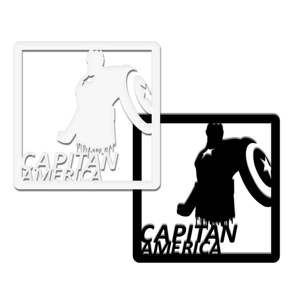 CAPITAN AMERICA - Quadro moderno in pvc solido 48 x 48cm - PlastiWood (14553231)