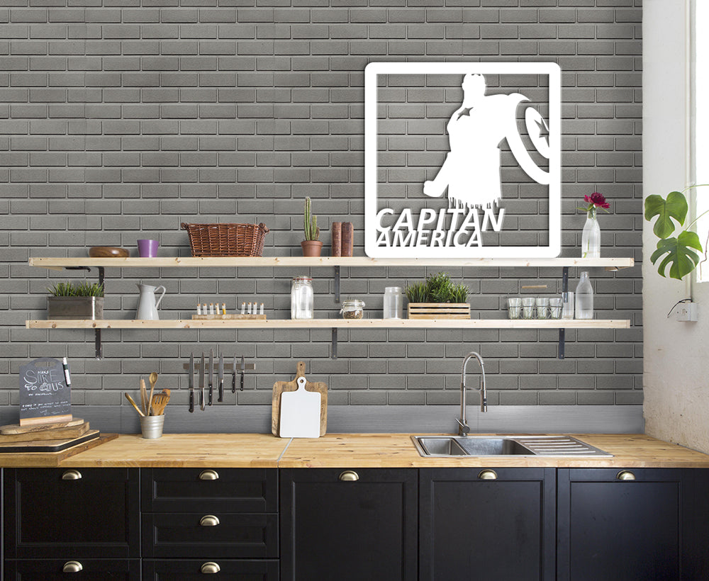 CAPITAN AMERICA - Quadro moderno in pvc solido 48 x 48cm - PlastiWood (14553232)