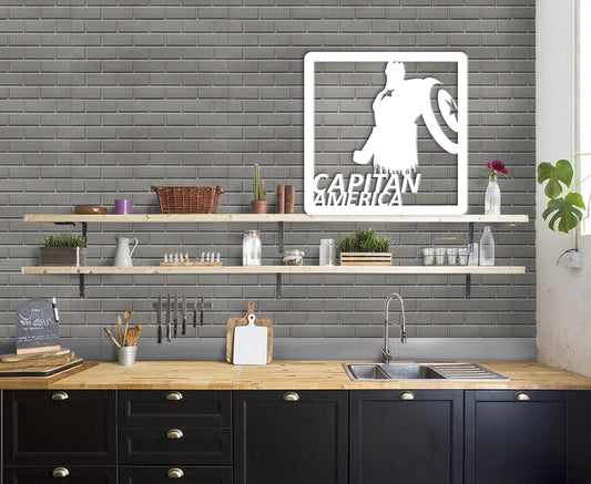 CAPITAN AMERICA - Quadro moderno in pvc solido 48 x 48cm - PlastiWood (14553232)
