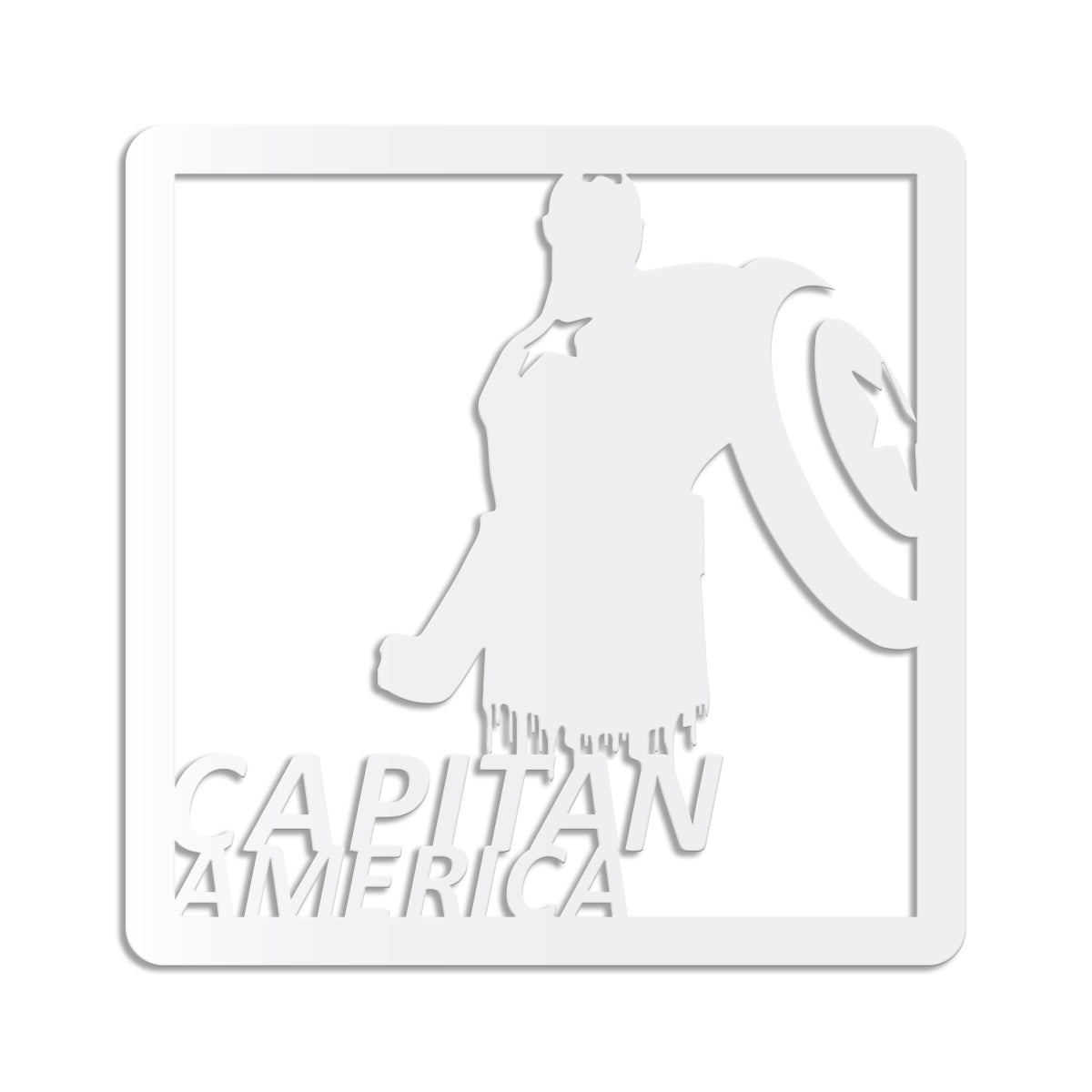 CAPITAN AMERICA - Quadro moderno in pvc solido 48 x 48cm - PlastiWood (14553234)