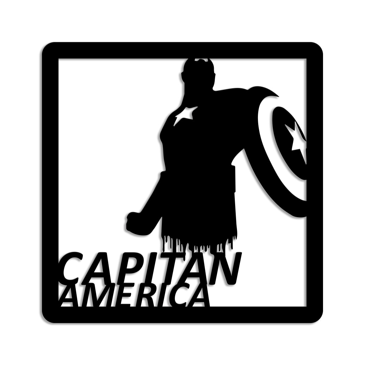 CAPITAN AMERICA - Quadro moderno in pvc solido 48 x 48cm - PlastiWood (14553235)