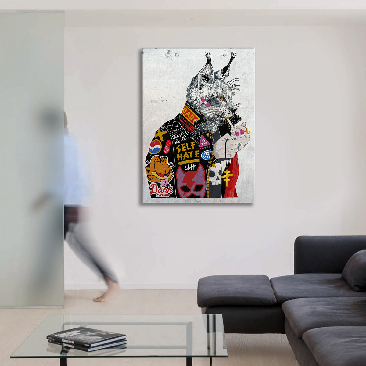Cat Sherlock -  Quadro Canvas Contemporaneo su telaio in legno - PlastiWood (14553262)