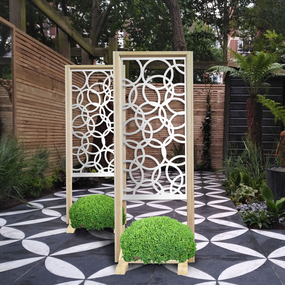 CERCHI SMALL - Separè  - Paravento modulabile - 70x190cm - in Legno e PVC - PlastiWood (14553317)