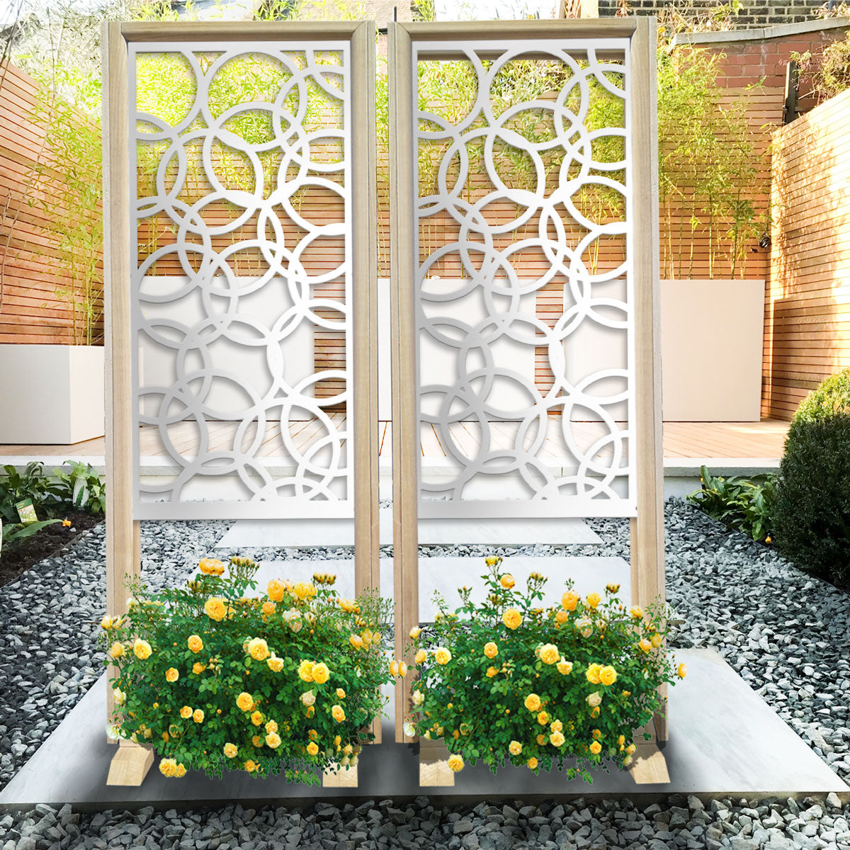 CERCHI SMALL - Separè  - Paravento modulabile - 70x190cm - in Legno e PVC - PlastiWood (14553319)