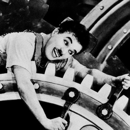 Charlie Chaplin TEMPI MODERNI - Quadro stampa su tela montata su telaio in legno - PlastiWood (14553365)