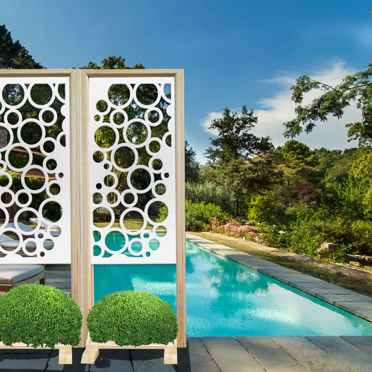 CIRCLE - Separè - Paravento modulabile - 70x190cm - in Legno e PVC - PlastiWood (14553429)