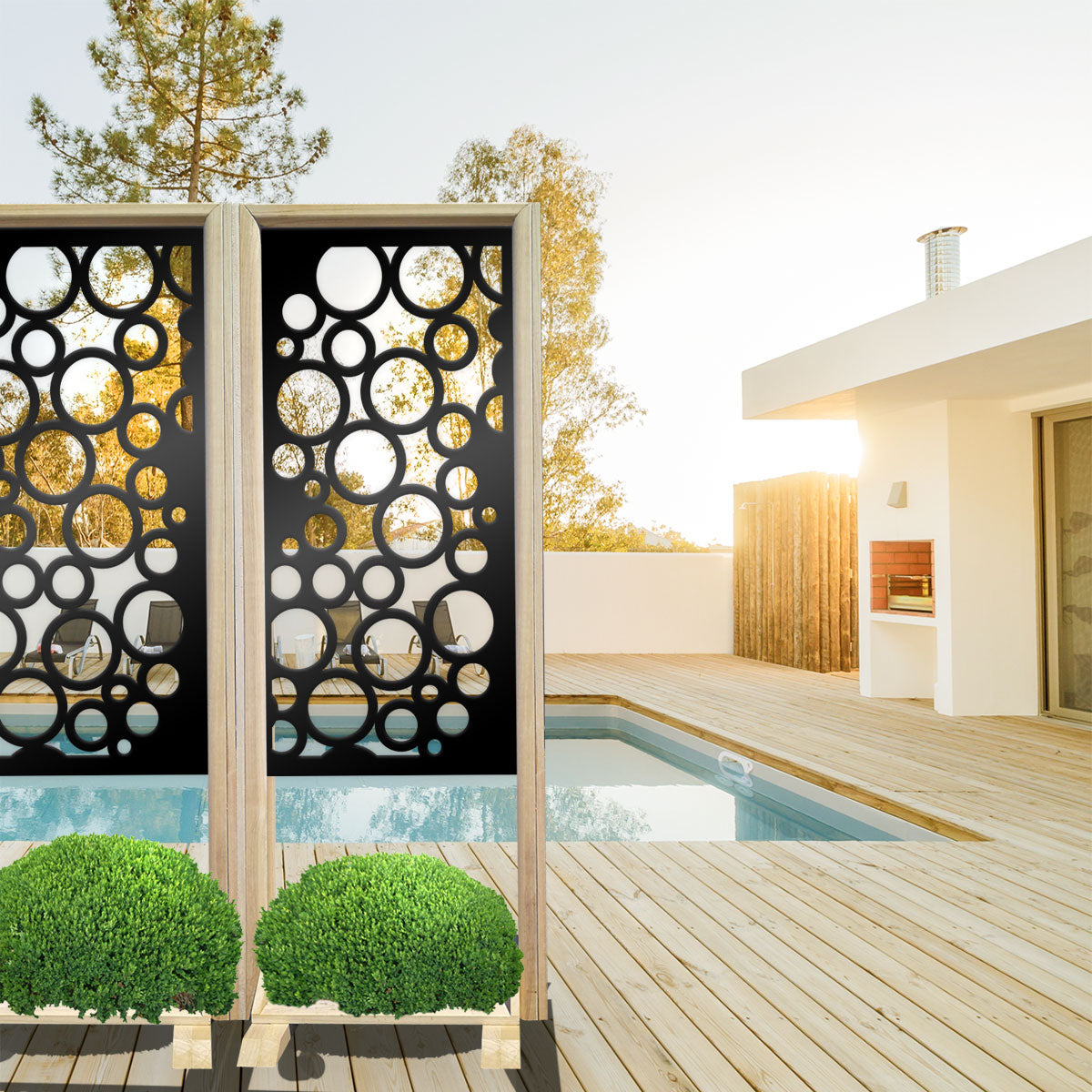 CIRCLE - Separè - Paravento modulabile - 70x190cm - in Legno e PVC - PlastiWood (14553430)