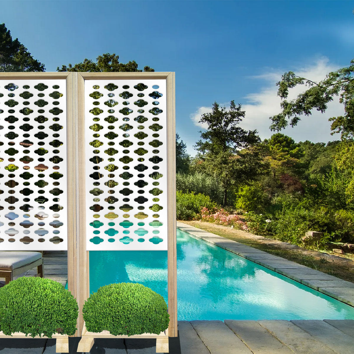 CLOUDS - Separè - Paravento modulabile - 70x190cm - in Legno e PVC - PlastiWood (14553495)