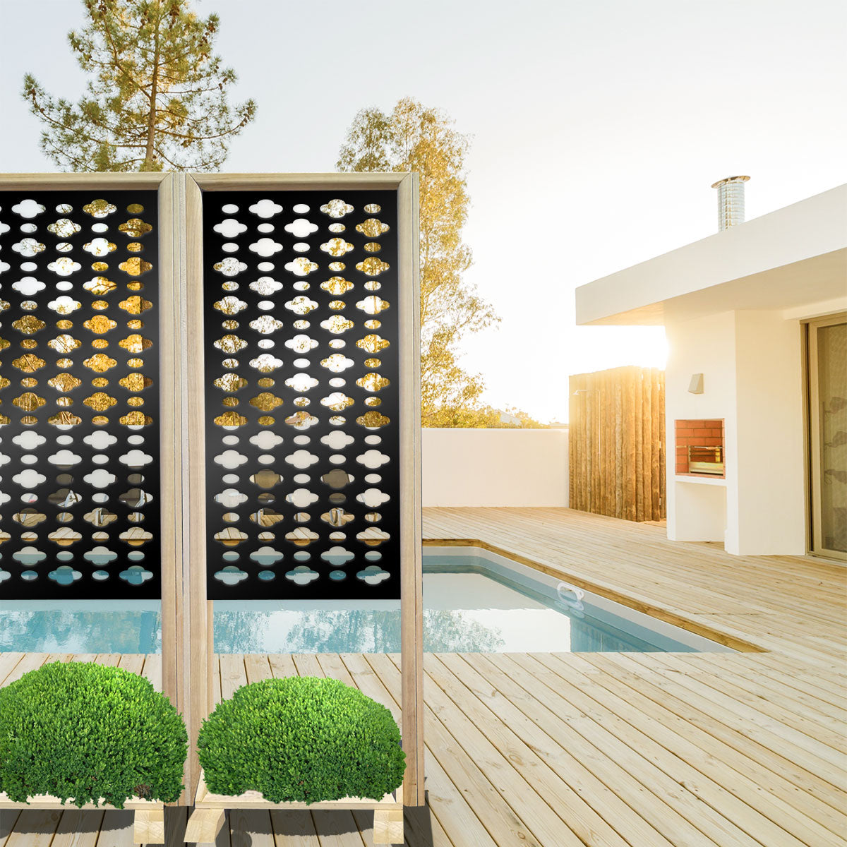 CLOUDS - Separè - Paravento modulabile - 70x190cm - in Legno e PVC - PlastiWood (14553498)