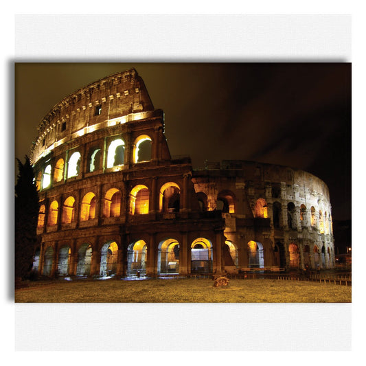 Colosseo Roma night - Quadro Canvas su telaio in legno - PlastiWood