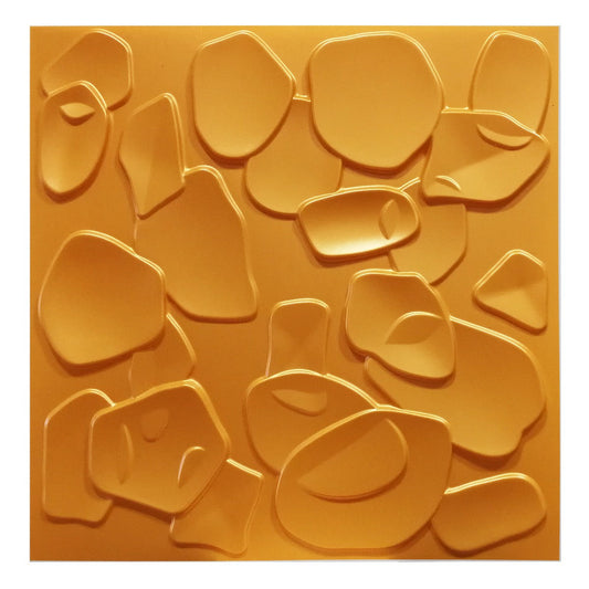 CORAL SEA giallo-metal-opaco - Pannello parete in PVC a rilievo 3D - 50cmX50cm - 1 Pz - PlastiWood (14553656)