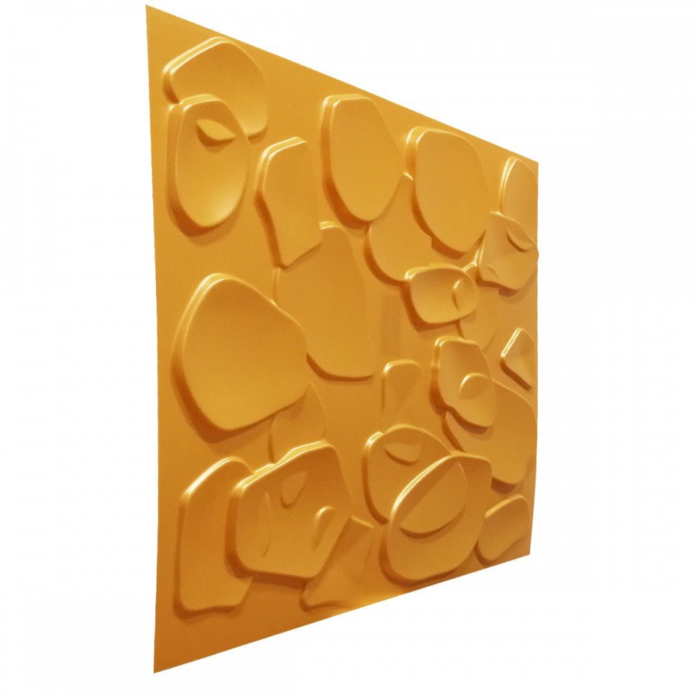 CORAL SEA giallo-metal-opaco - Pannello parete in PVC a rilievo 3D - 50cmX50cm - 1 Pz - PlastiWood (14553657)