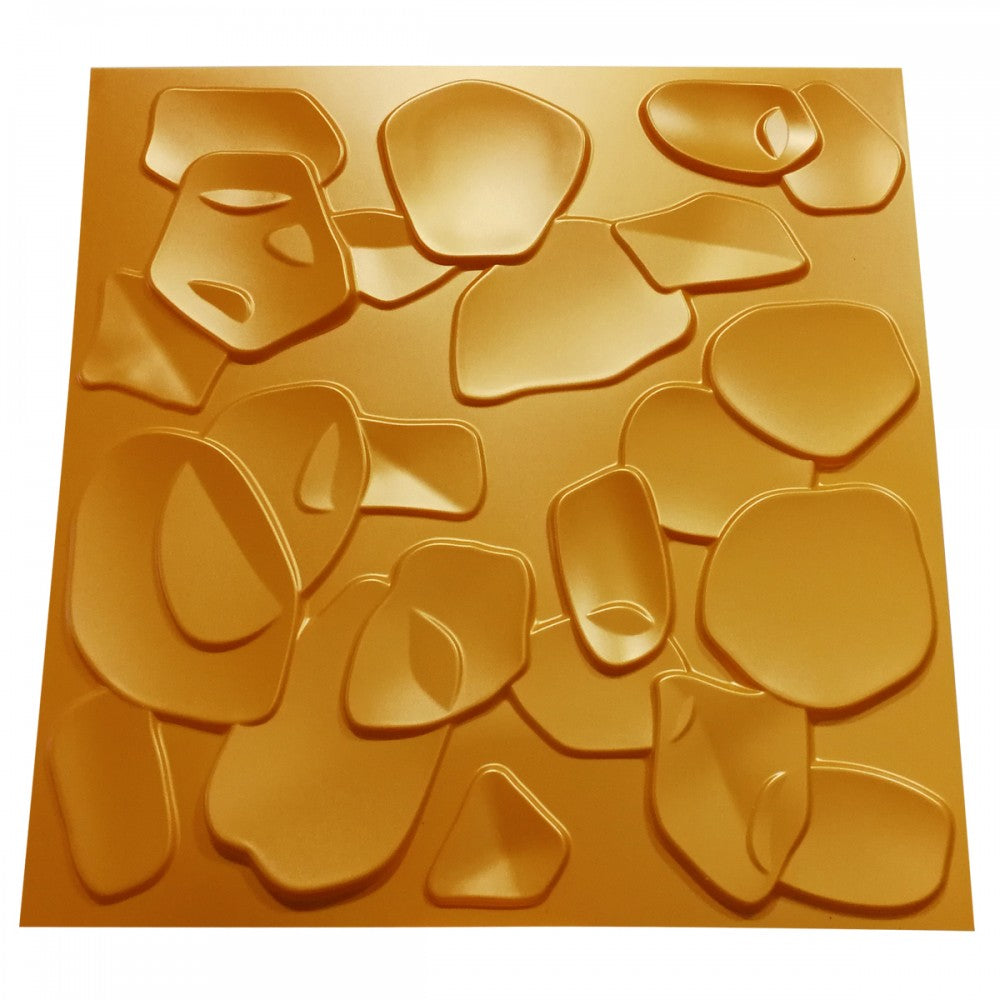CORAL SEA giallo-metal-opaco - Pannello parete in PVC a rilievo 3D - 50cmX50cm - 1 Pz - PlastiWood (14553658)