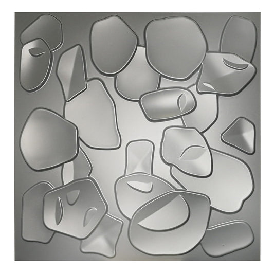 CORAL SEA grigio-metal-opaco - Pannello parete in PVC a rilievo 3D - 50cmX50cm - 1 Pz - PlastiWood