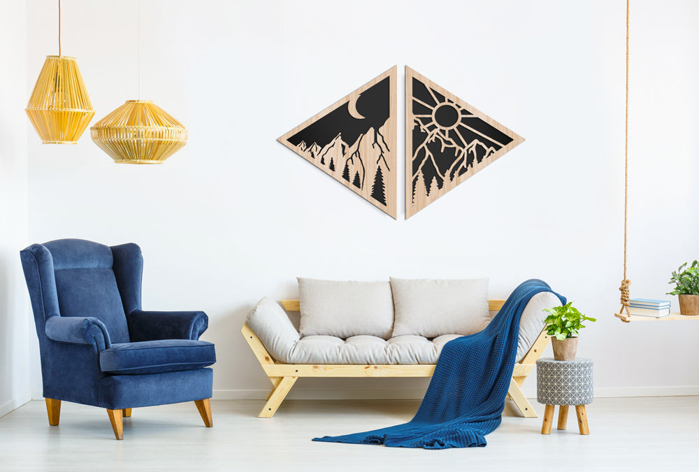 DAL TRAMONTO ALL'ALBA 80x50 cm - Quadro arredo LASERCUT composito Legno e PVC - PlastiWood (14553912)