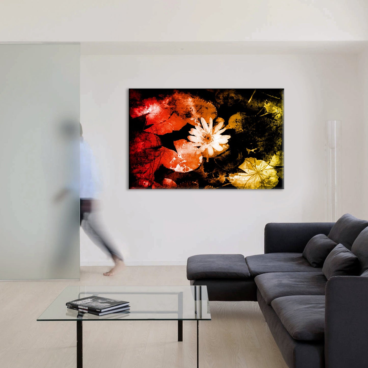 Decorazione Floreale Grunge - Quadro Canvas su telaio in legno - PlastiWood (14554009)