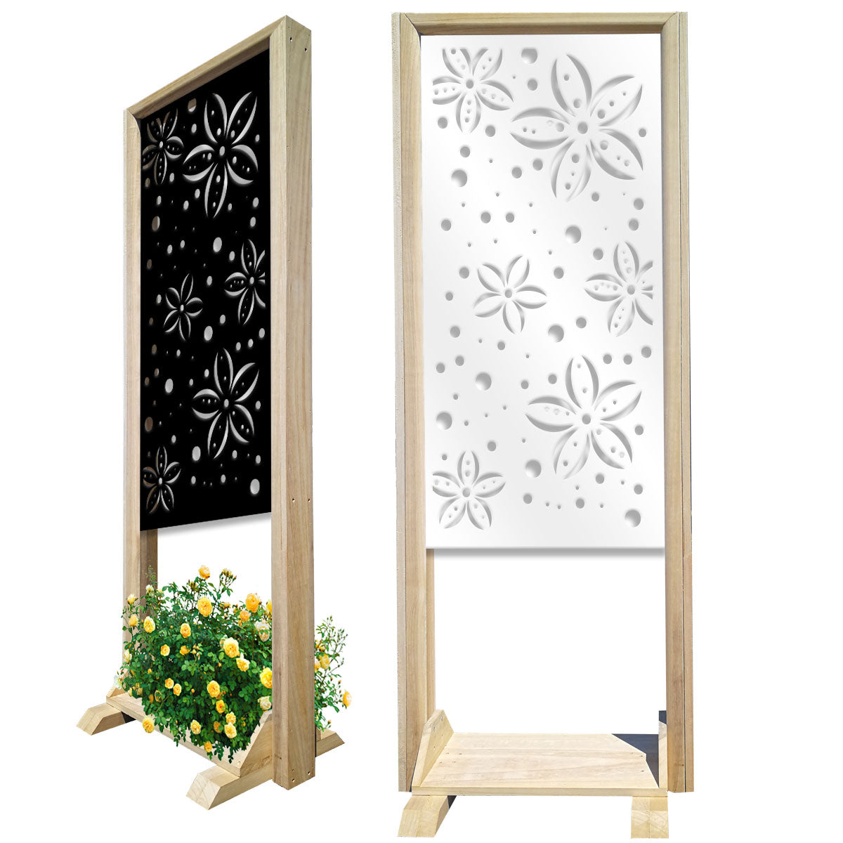 FLOWERS - Separè- Paravento modulabile - 70x190cm - in Legno e PVC - PlastiWood (14554603)