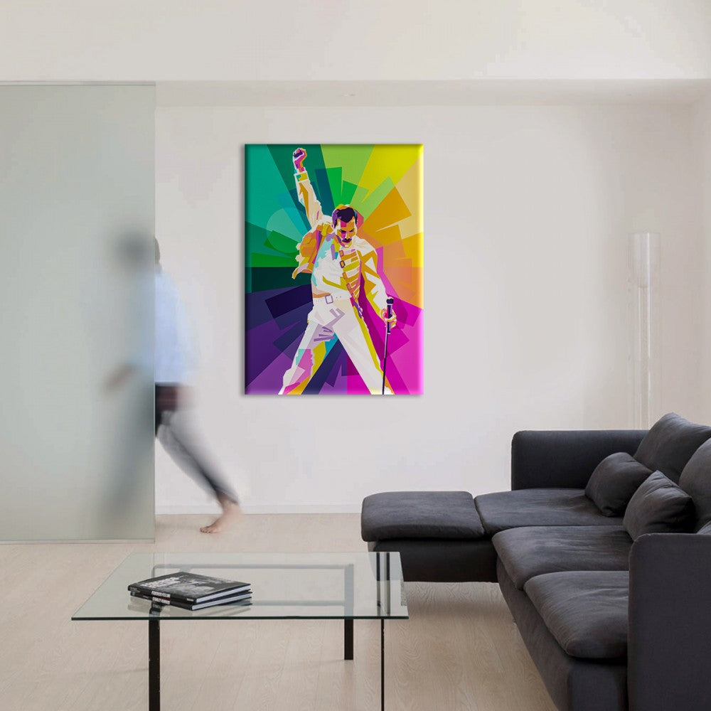 FREDDIE MERCURY - Quadro stampato su Canvas e montato su telaio in legno - PlastiWood (14554717)