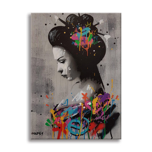 Geisha -  Quadro Canvas Contemporaneo su telaio in legno - PlastiWood (14554759)