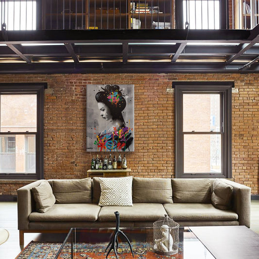 Geisha -  Quadro Canvas Contemporaneo su telaio in legno - PlastiWood (14554760)