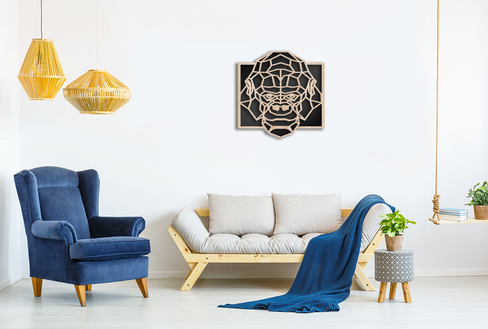 GORILLA - Quadro arredo LASERCUT composito Legno e PVC - PlastiWood (14554873)